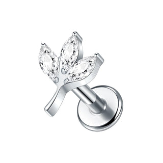 ASTM F136 Titanium CZ Star Flower Spider Flat Back Stud Earring Helix Cartilage Monroe Medusa Tragus Piercing Nose Jewelry