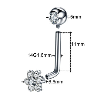 Titanium Christina Vertical Hood Piercings Flower Lip Belly Navel Rings Sexy Shinny Vagina Genital VCH Eyebrow Body Jewelry