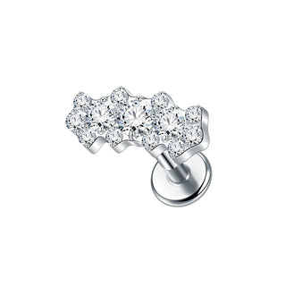 16G CZ Tragus Helix Cartilage Stud Earrings Titanium Flat Back Ear Labret Piercing Lip Stud Zircon Nose Stud Body Jewelry