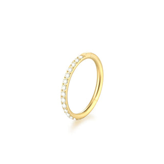 Titanium Opal Bead Septum Clicker Nose Hoop Rings Hinged CZ Cartilage Earring Helix Rook Tragus Daith Lip Piercing Jewelry