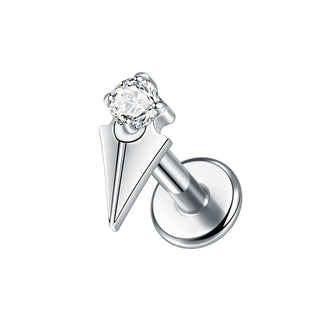 Titanium Ear Cartilage Piercings Flat Back Stud Earring Internal Thread Butterfly Cross CZ Helix Tragus Piercing Jewelry 16G