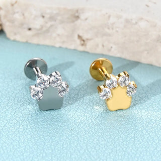 16G CZ Tragus Helix Cartilage Stud Earrings Titanium Flat Back Ear Labret Piercing Lip Stud Zircon Nose Stud Body Jewelry