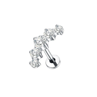 Titanium Ear Cartilage Piercings Flat Back Stud Earring Internal Thread Butterfly Cross CZ Helix Tragus Piercing Jewelry 16G