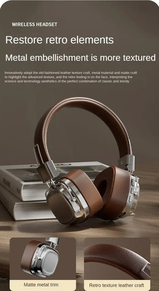 New Retro On Ear Headphones Wireless Bluetooth Headsets DJ Stereo Sounds Bluetooth 5.3 Foldable Headset Gamer Choice