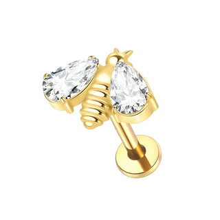 ASTM F136 Titanium CZ Star Flower Spider Flat Back Stud Earring Helix Cartilage Monroe Medusa Tragus Piercing Nose Jewelry