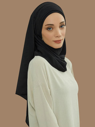 Big Size Plain Hijab Instant Turban Large Scarf Women