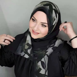 Islamic Scarf Women Luxury Blue Chiffon Hijab Abaya Hijabs For Woman Abayas Jersey Muslim Dress Turbans Head Instant Head Wrap