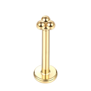 Titanium Labret Stud Lip Ring Piercings Gold Color 3 Balls Ear Studs Conch Cartilage Tragus Helix Lobe Piercings Nariz Jewelry
