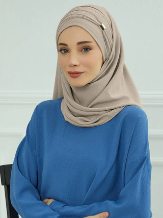 New Large Muslim Women Hijab Khimar Niqab Big Size,Metal Buckle Decoration