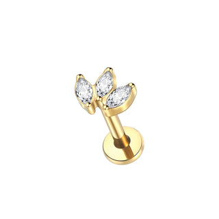 16G 8mm Labret Piercings Lip Ring Gold Color CZ Titanium Cartilage Helix Lobe Conch Earring Stud Piercings Women Jewelry