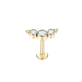 16G 8mm Labret Piercings Lip Ring Gold Color CZ Titanium Cartilage Helix Lobe Conch Earring Stud Piercings Women Jewelry