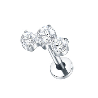 16G 8mm Labret Piercings Lip Ring Gold Color CZ Titanium Cartilage Helix Lobe Conch Earring Stud Piercings Women Jewelry