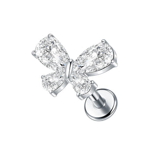 16G CZ Tragus Helix Cartilage Stud Earrings Titanium Flat Back Ear Labret Piercing Lip Stud Zircon Nose Stud Body Jewelry