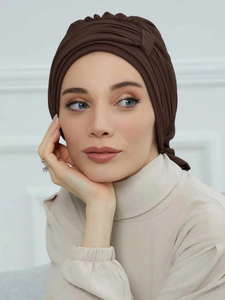 Muslim Instant Turban Pure Color Stretch Inner Hat Hijabs For Caps Ready To Wear Women Head Scarf Under Bonnet