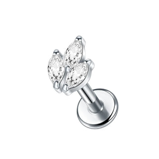 ASTM F136 Titanium 16G Square &Round CZ Labret Medusa Monroe Piercing Helix Cartilage Conch Tragus Lobe Stud Earring Jewelry