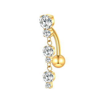 ASTM F136 Titanium 14G Dangle CZ Gem Belly Button Ring Cubic Zirconia Drop Pendant Navel Nail Sexy Body Piercing Jewelry