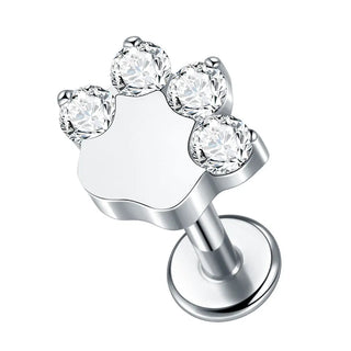 16G CZ Tragus Helix Cartilage Stud Earrings Titanium Flat Back Ear Labret Piercing Lip Stud Zircon Nose Stud Body Jewelry