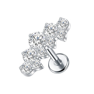 16G CZ Tragus Helix Cartilage Stud Earrings Titanium Flat Back Ear Labret Piercing Lip Stud Zircon Nose Stud Body Jewelry