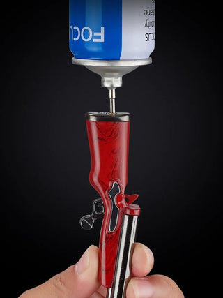 Metal Mini Gun Dual Fire Butane Gas Lighter Press Ignition Open Flame Smoking Accessories Gifts For Men Dropshipping Suppliers