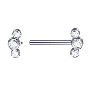 PVD Titanium Nipple Piercing Bar For Women 14G Bezel Set CZ Front Facing Barbell Nipple Shield Ring Sexy Body Jewelry