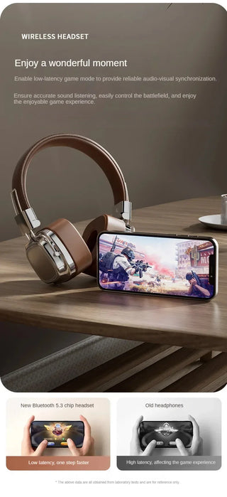 New Retro On Ear Headphones Wireless Bluetooth Headsets DJ Stereo Sounds Bluetooth 5.3 Foldable Headset Gamer Choice