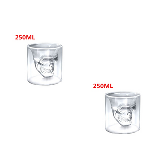 Skull Skull Double Transparent Glass - Thomas Family Essentials LLC