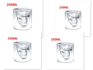 Skull Skull Double Transparent Glass - Thomas Family Essentials LLC