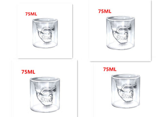 Skull Skull Double Transparent Glass - Thomas Family Essentials LLC