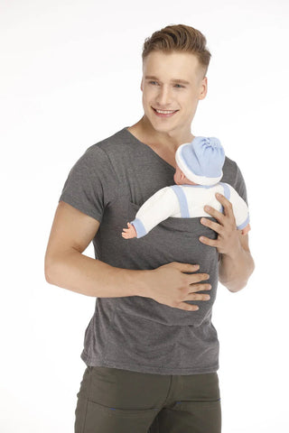 T Shirt Baby Carrier Safety Kangaroo Pocket Pregnancy Clothes Summer Short sleeve Mother Father Top for Feeding Big Nylon Cotton - Thomas Family Essentials LLC
