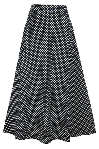 Black Casual Polka Dot Patchwork Loose High Waist Speaker Full Print Bottoms