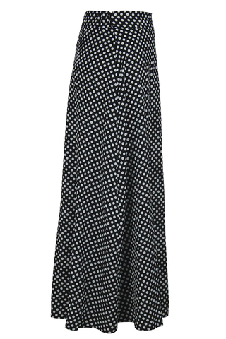 Black Casual Polka Dot Patchwork Loose High Waist Speaker Full Print Bottoms