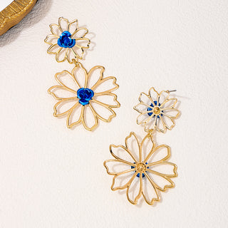 Red Casual Daily Flowers Hollow Out Earrings