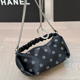 Black Casual Daily Letters Chains Bags