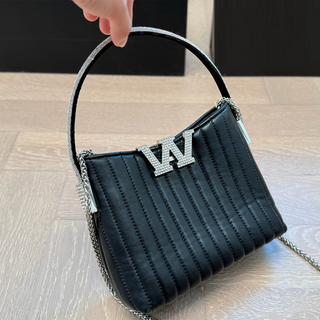 Black Casual Daily Letters Chains Bags