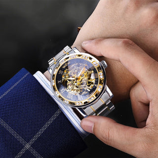 Winner Transparent Fashion Diamond Luminous Gear Movement Royal Design Men Top Brand Luxury Male Mechanical Skeleton Wrist Watch - Thomas Family Essentials LLC