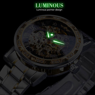 Winner Transparent Fashion Diamond Luminous Gear Movement Royal Design Men Top Brand Luxury Male Mechanical Skeleton Wrist Watch - Thomas Family Essentials LLC