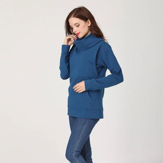 Winter Turtleneck Maternity Tops Breastfeeding Shirt Long Sleeve Postpartum Coat Loose Pregnant Women Clothes - Thomas Family Essentials LLC