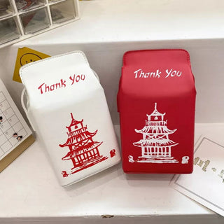 Women Chinese Tower Printing Box Shoulder Bags Fashion Cartoon Crossbody Bag Small Girl's Bag Cute Coin Purse bolso mujer - Thomas Family Essentials LLC