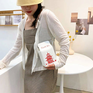 Women Chinese Tower Printing Box Shoulder Bags Fashion Cartoon Crossbody Bag Small Girl's Bag Cute Coin Purse bolso mujer - Thomas Family Essentials LLC