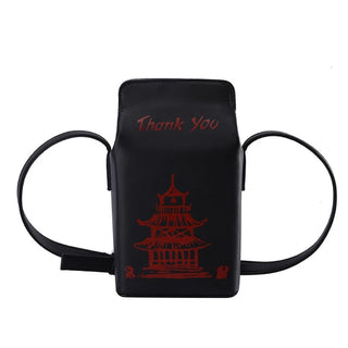 Women Chinese Tower Printing Box Shoulder Bags Fashion Cartoon Crossbody Bag Small Girl's Bag Cute Coin Purse bolso mujer - Thomas Family Essentials LLC