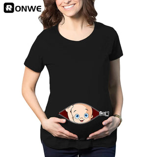 Zipper Baby Loading Women Pregnant Funny T Shirt Girl Maternity Pregnancy Announcement Shirt New Mom Clothes,Drop Ship - Thomas Family Essentials LLC