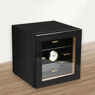 cigar cabinet, three-layer perspective window, high gloss paint, cedar wood, large capacity cigar moisturizing cabinet - Thomas Family Essentials LLC
